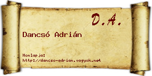 Dancsó Adrián névjegykártya